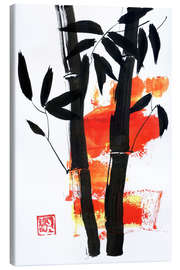 Canvas print  Bamboo on orange - Péchane