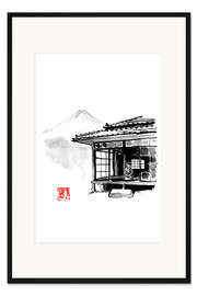 Gerahmter Kunstdruck Leben auf dem fuji