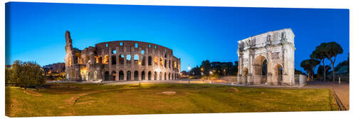 Quadro em tela Colosseum and Arch of Constantine in Rome