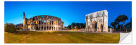 Selvklebende plakat Colosseum and Arch of Constantine in Rome