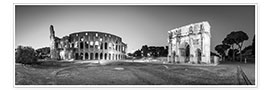 Póster Colosseum and Arch of Constantine black and white