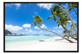Gerahmter Kunstdruck Sommerurlaub am Palmenstrand