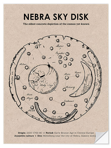 Vinilo para la pared Sketch of the Nebra Sky Disk