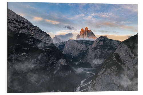 Aluminiumsbilde Tre Cime Di Lavaredo at sunset, Dolomites, Italy