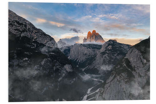 Foam board print Tre Cime Di Lavaredo at sunset, Dolomites, Italy