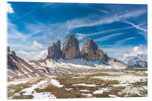 Acrylglasbild Tre Cime Di Lavaredo, Dolomiten, Süd-Tryol, Italien