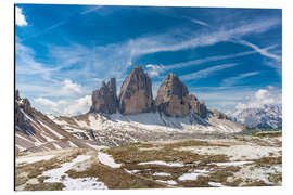 Tableau en aluminium Tre Cime Di Lavaredo, Dolomites, South Tryol, Italy