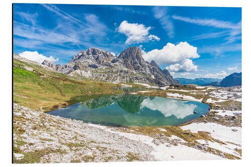 Aluminium print Laghi Dei Piani lake, Sesto Dolomites, South Tyrol, Italy