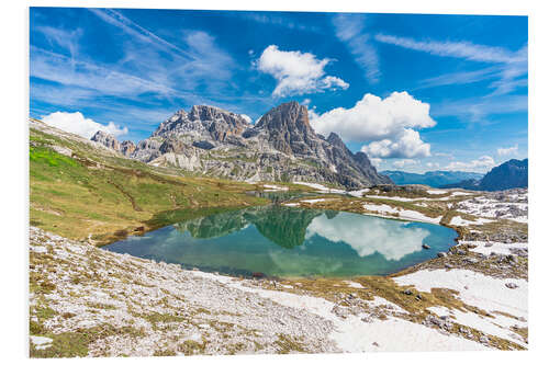 Hartschaumbild Laghi Dei Piani See, Sextner Dolomiten, Südtirol, Italien