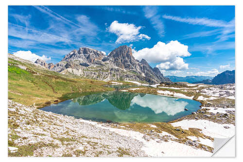 Wall sticker Laghi Dei Piani lake, Sesto Dolomites, South Tyrol, Italy