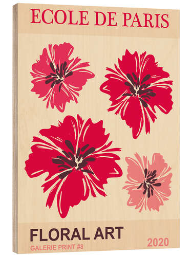 Wood print Ecole De Paris - Poppy