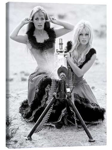 Leinwandbild Jeanne Moreau und Brigitte Bardot, Viva Maria 1965