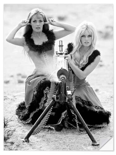 Muursticker Jeanne Moreau And Brigitte Bardot, Viva Maria 1965