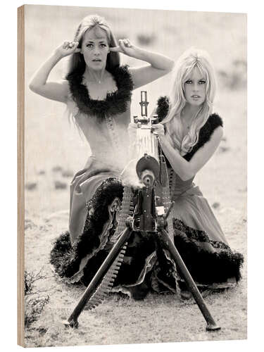 Quadro de madeira Jeanne Moreau And Brigitte Bardot, Viva Maria 1965