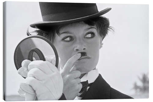 Canvas print Brigitte Bardot as Charlie Chaplin, 1965