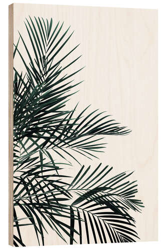 Wood print Palm tree in the wind