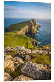 Foam board print Neist Point Lighthouse, Isle of Skye, Schottland