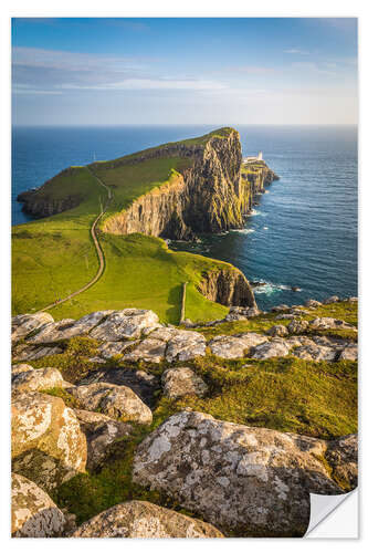 Selvklebende plakat Neist Point Lighthouse, Isle of Skye, Schottland