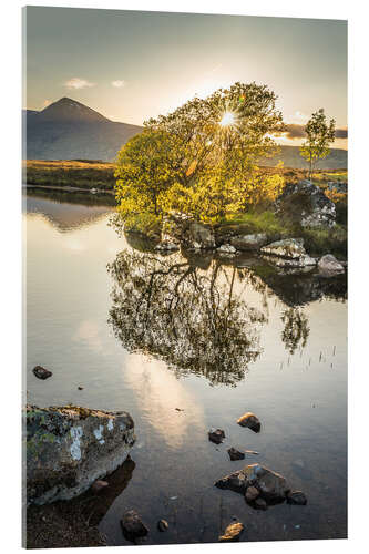 Stampa su vetro acrilico Evening light on Rannoch Moor, Scotland