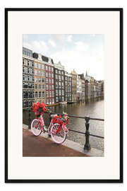 Gerahmter Kunstdruck Pink Bike in Amsterdam
