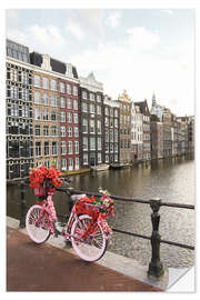 Selvklæbende plakat Pink Bike in Amsterdam