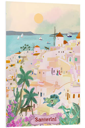 Foam board print Santorini Sunset