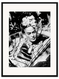 Gerahmter Kunstdruck Frida Kahlo in einer Hängematte, 1948