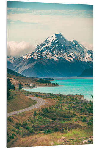 Aluminium print Lake Pukaki and Mount Cook