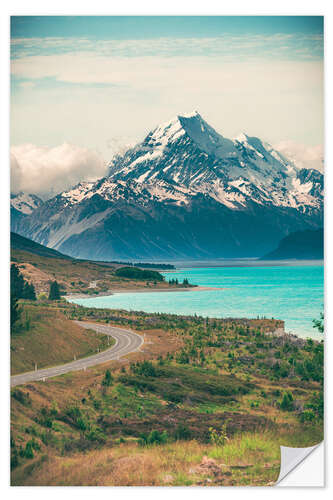 Wall sticker Lake Pukaki and Mount Cook