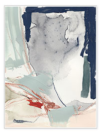 Wandbild  Aschblau &amp; Karminrot II - Victoria Barnes