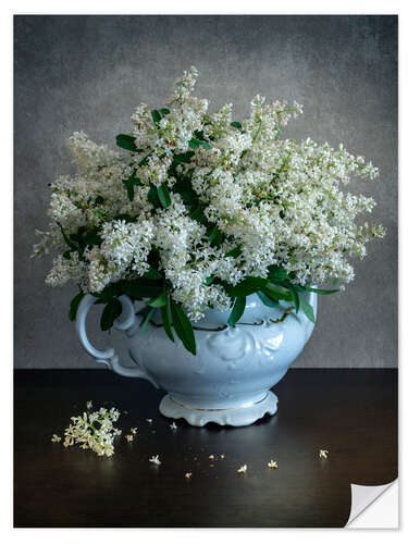 Självhäftande poster Still life with privet flowers