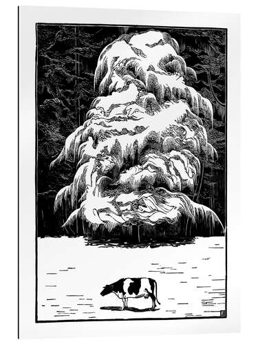 Gallery print Cow near a larch