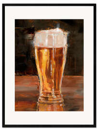 Ingelijste kunstdruk Beer glass I