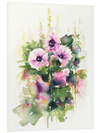 Foam board print Grandma's Hollyhocks