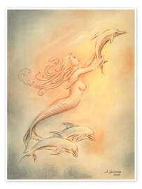 Poster  Dolphins angels of the seas - Marita Zacharias