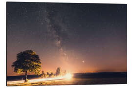 Cuadro de aluminio Milky way with starry sky in the Harz Mountains