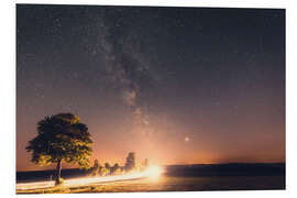 Foam board print Milky way with starry sky in the Harz Mountains