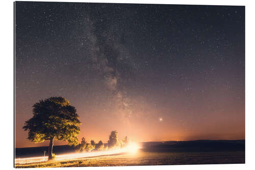 Gallery print Milky way with starry sky in the Harz Mountains