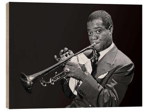 Wood print Louis Armstrong I