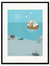 Impression artistique encadrée Sail around the world