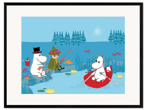 Impression artistique encadrée Night fishing