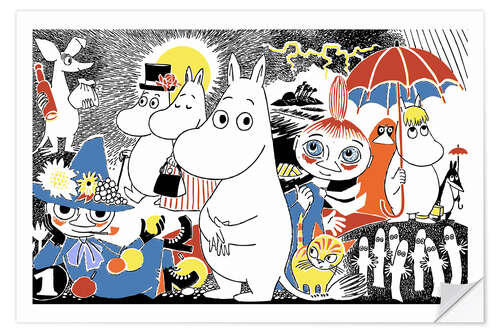 Selvklebende plakat Adorable Moomins