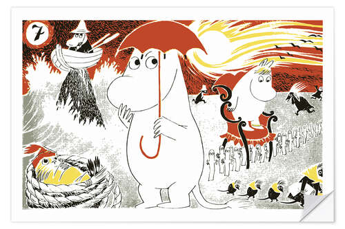 Selvklebende plakat Adventures of the Moomins