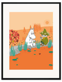 Gerahmter Kunstdruck Mumin und Schnupferich - Lieblingsplatz