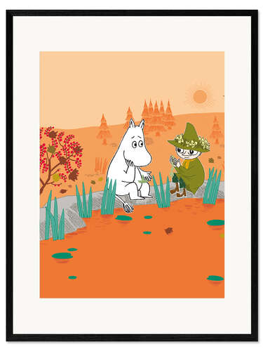 Plakat artystyczny premium w ramie Moomin and Snufkin - Favourite place