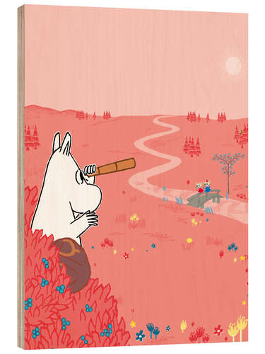 Wood print The wonders of Moominvalley