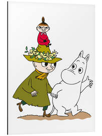 Tableau en aluminium Little My with Moomin and Snufkin