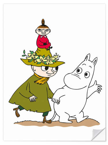 Wall sticker Little My with Moomin and Snufkin