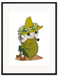 Gerahmter Kunstdruck Schnupferich mit Pfeife