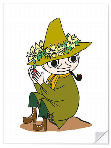 Sticker mural Snufkin with a pipe